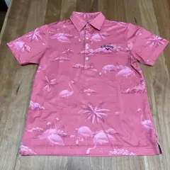 Callaway フラミンゴ柄 ピンクシャツ M