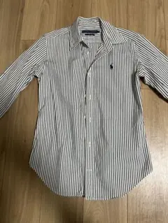 美品　Ralph Lauren スリムフィット ブラックストライプシャツ