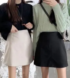 Aラインミニスカート　白