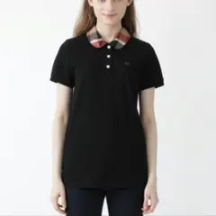 極美品✨️ブルーレーベルクレストブリッジ　ブラック ポロシャツ 38 チェック襟のサムネイル