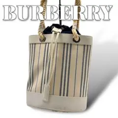 BURBERRY 巾着 ストライプ レディース ハンドバッグ 8798のサムネイル