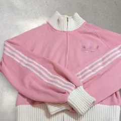 adidas ニットトラックジャケット ピンク