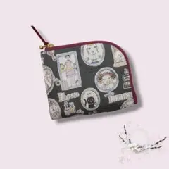 大人ガーリーブラック❦L字ファスナーミニ財布❦ハンドメイド