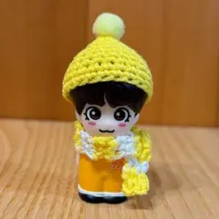 なにわ男子　指人形　ニット帽　帽子　ボーダー　マフラー　黄色
