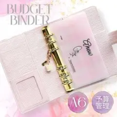 バインダー A6 ピンク シール帳 予算管理 貯金 6穴 バイブルサイズ 推し活