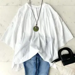 美品♪ドゥロワー バックジップ テープ切替 コットンシャツ 日本製