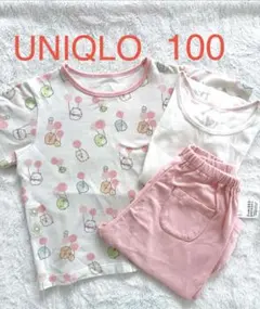 ユニクロ 半袖ドライパジャマ 100 すみっコぐらし ピンク