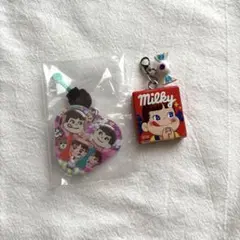 ミルキー ペコちゃん お菓子のめじるしアクセサリー2026 不二家 2個セット