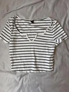 SHEIN ストライプ クロップドTシャツ Sサイズ
