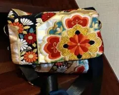 ハンドメイド　帯　リメイク　 ショルダーバッグ　メッセンジャー　ポシェット　黒