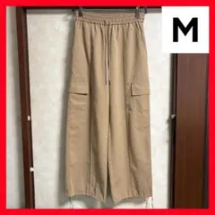 GU カーゴパンツ ワイドパンツ Mサイズ ベージュ ドローストリング