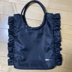 Prima Scherrer ブラック フリル トートバッグ