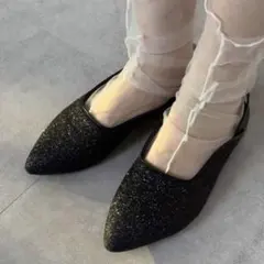 グリッターフラットミュール　23-23.5cm