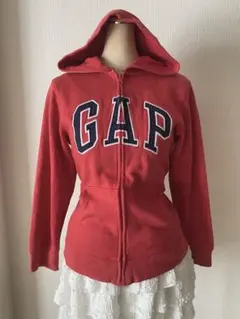 GAP ロゴ　ジップパーカー y2k平成ギャル フェアリーグランジ　レッド　赤