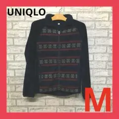 美品 ユニクロ フリース ジャケット メンズ M ネイビー