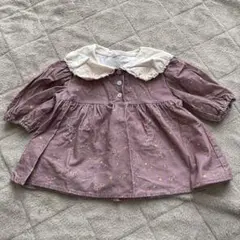 花柄フリル襟シャツ