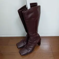 モード・エ・ジャコモ 本革ブラウンロングブーツ