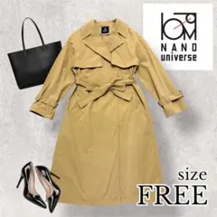 ナノユニバース トレンチコート オーバーサイズ ベージュ 通勤 入学 卒業
