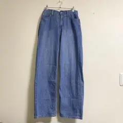 しまむら ファイバードライ 素肌すずやかパンツ ストレートデニム