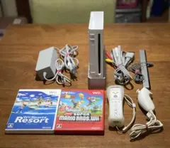 Wii本体 ホワイト ゲームソフト2本付き