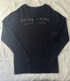 BURBERRY BLACK Label Vネック ウールニット バーバリー