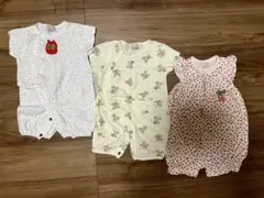 プティマイン　半袖ロンパース カバーオール　50〜70 3点セット