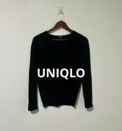 UNIQLO レディース カシミヤ100% Vネック長袖 セーター ブラック L