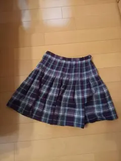 イーストボーイパープル チェック プリーツスカート