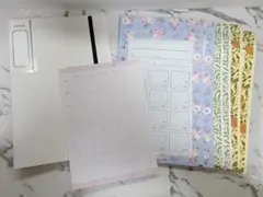 メルカリ便◆セリア6リングバインダー＋月謝袋ジッパー式リフィル：家計管理ファイル