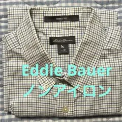 【美品】Eddie Bauer ノンアイロン半袖ボタンダウンシャツ　Lサイズ相当のサムネイル