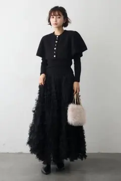 スフレアシメチュールスカート　ブラック　Frene フラーネ同型