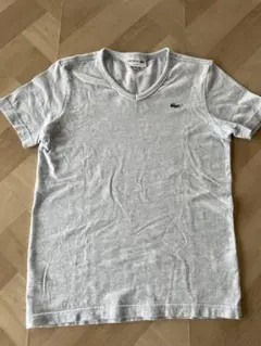 LACOSTE グレー スリムフィット Vネック Tシャツ US XXS