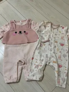 うさぎ耳ベスト付きロンパース　セット