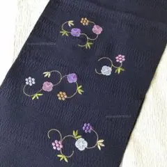 完売品　京都きねや ちりめん 帯揚げ（松竹梅 笹蔓 刺繍）