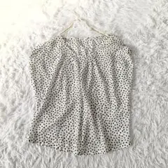 ユニクロUNIQLO ドット柄 シアーシャツブラウス L