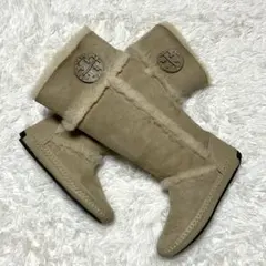 【新品未使用✨】箱付き！ トリーバーチ ムートンブーツ ロゴ ファー ロング