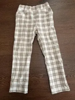 ベージュ チェック 長ズボン 春秋 かわいい 100 レギンス