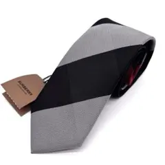 ✨新品未使用✨現行✨バーバリー　ネクタイ　ノバチェック　モノトーン×レッド