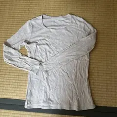 天使の綿シフォン　長袖カットソー ベージュ Lサイズのサムネイル