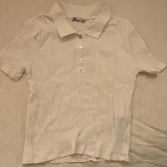 ZARA リブポロシャツ ホワイト
