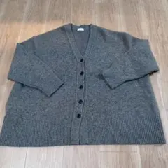Apart by lowrys Vネック厚手ポケットつき カーディガン グレー