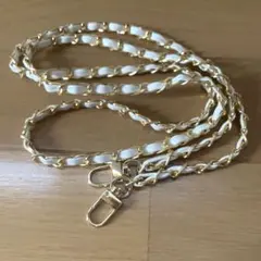 【新品】ゴールド ホワイト ショルダーストラップ スマホ 多機能 マルチ