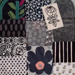 マリメッコ ヴィンテージ ミニウニッコ タンツ カールニッカ ハギレセット 黒系