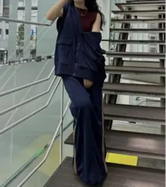 新品未使用タグ付き【AUBREY Andrea＆co.】サイドラインラメパンツ