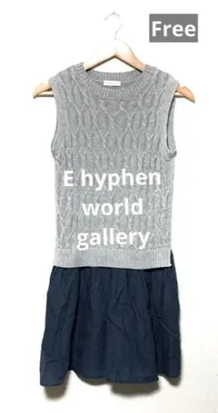 E hyphen world gallery ワンピース 切り替え ニット