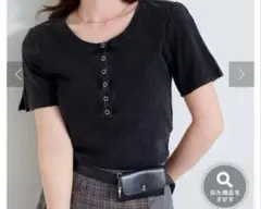 ブラック ピグメントヘンリーTEE カスタネ