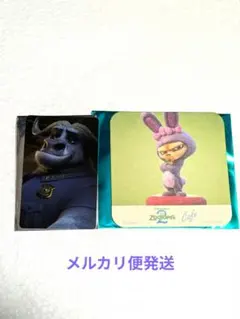 ズートピア2　オーマイカフェ　特典　カード　コースター　フィニック　ボゴ署長