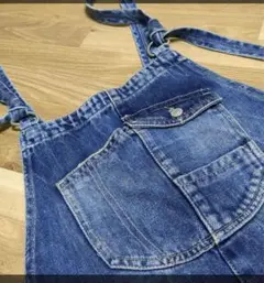 ザラ サロペット オーバーオール テーパード クラッシュ ダメージ デニム M