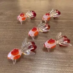ガラス製金魚の箸置き5個セット