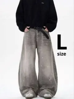 b*s様 Ｌサイズ　激太バギーデニムワイドパン Y2K系　大人気地底人シルエット